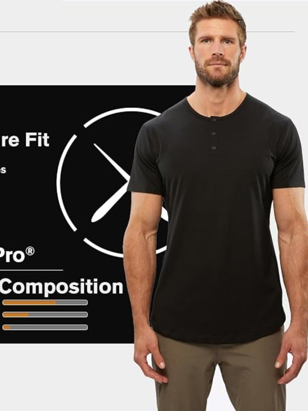 New Cuts Clothing Men's AO Henley Curve Hem Short Sleeve TShirt